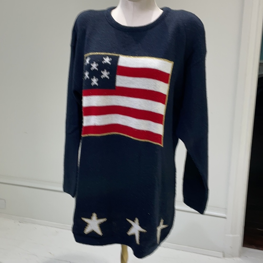 Vintage “ugly” American Flag sweater, medium - Picture 3 of 7